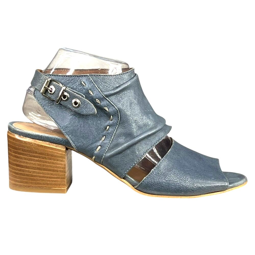 Ron White Women’s Italian Blue Open Toe Heeled Sandals Size 40 US 9.5